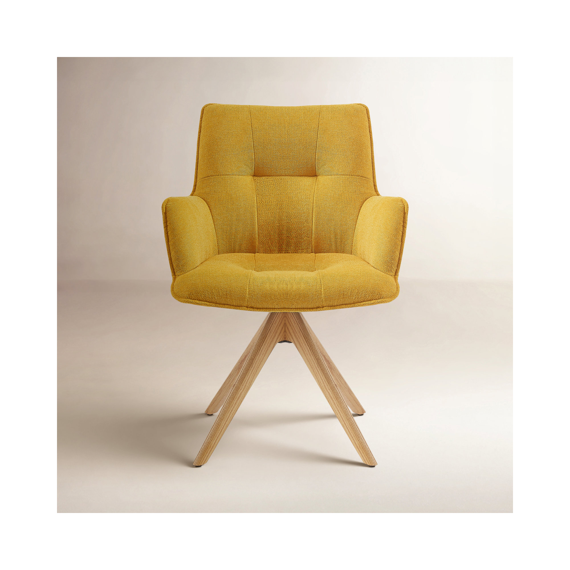 Swivel Office Chair, Yellow Basketweave