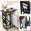 2 PCS C-shaped End Table with Charging Station Rolling Bedside Table Couch Side Table-1412677261