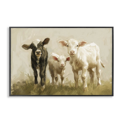 Baby Cattle Trio Giclee Art by Petals Prints Design
