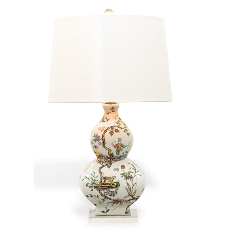 Scalamandre 31" White/Green Table Lamp