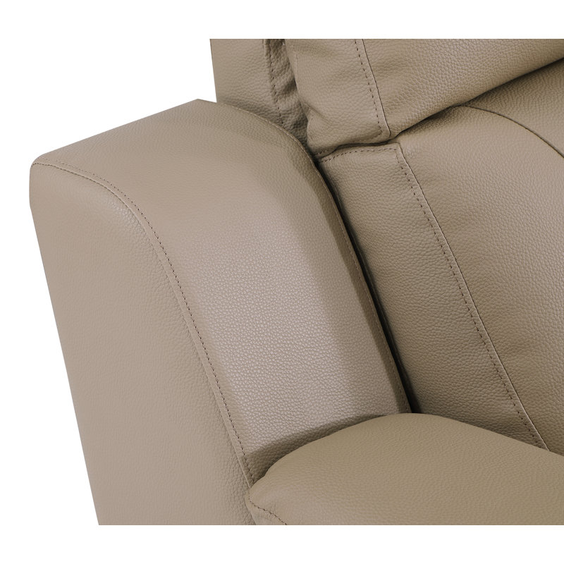 Annahi 85'' Faux Leather Reclining Sofa, Beige
