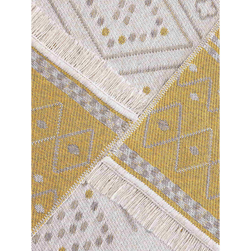 Aharshi Geometric Shapes Cotton Machine Made Indoor / Outdoor Area Rug, Rectangle 2'7" x 4'11"