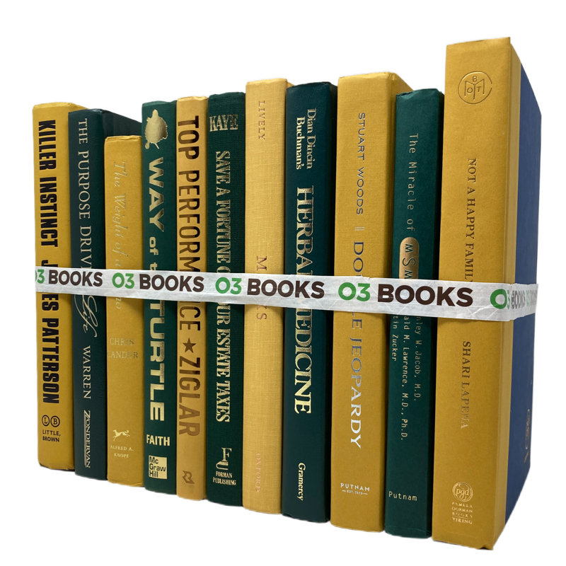 Decorative Books, Yellow/Green