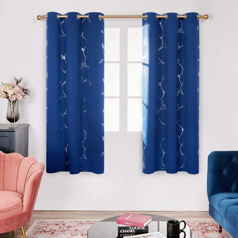 Room Darkening Curtain Panel Pair, 42" W x 84" L, Royal Blue