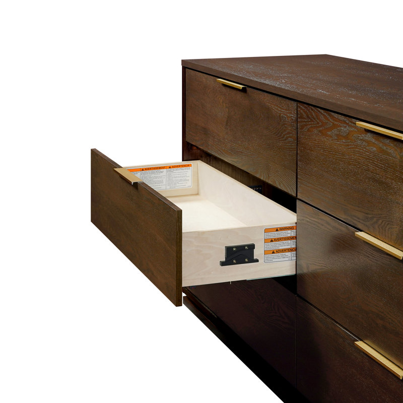 Commode 6 tiroirs Milano, Noyer