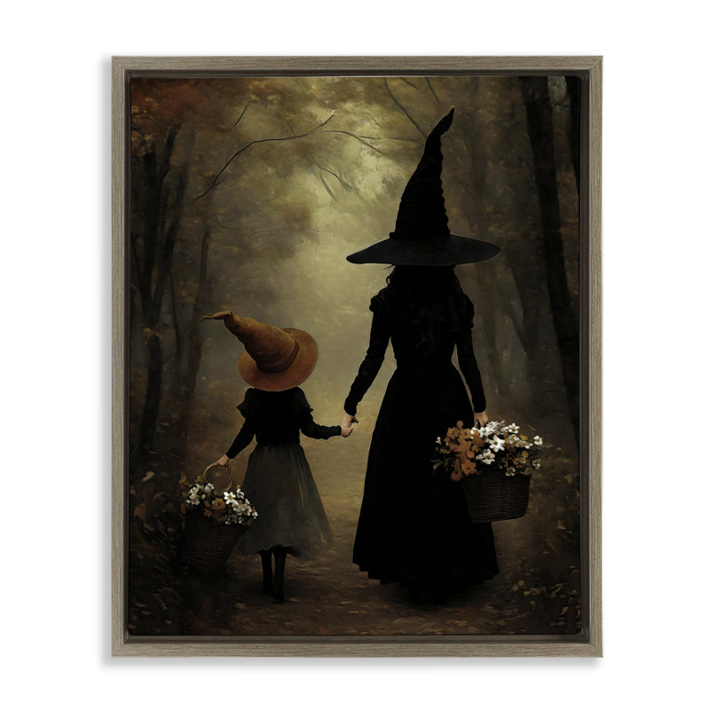 Cadre flottant Witch & Daughter Mystical Forest, design par Arlington Prints, H 31 po x l 25 po
