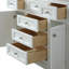 Meuble-lavabo autoportant blanc 48 po avec comptoir en marbre blanc Harkness