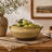 Decorative Serving Bowl, 2 Tone Rustic Brown Glazed Ceramic, 11 Inch