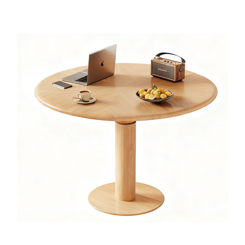 Table de salle à manger en bois massif Burlywood, H 29,53 po x L 43,31 po x l 43,31 po