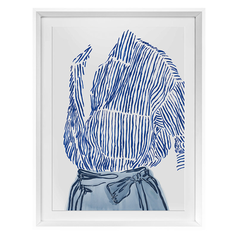 Fashionably Blue Print by Jones, Emma, White Framed, 24" H x 19" W