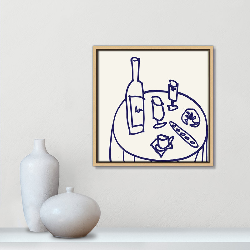 «Table Table Square Square Print» par Corinne Rose Design, Naturel, H 13,5 po x l 13,5 po
