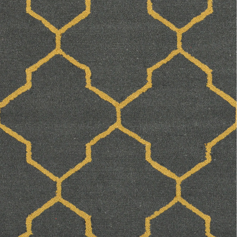 Tapis gris en laine touffeté à la main à motif géométrique Fawe