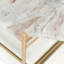 Mosk - Table basse moderne en marbre + verre + laiton