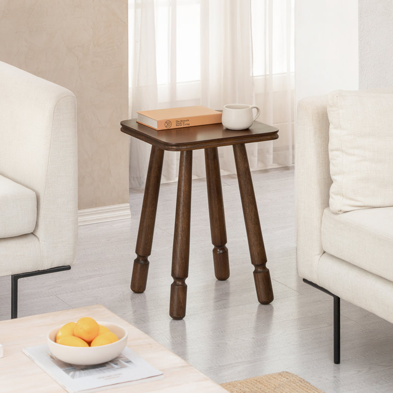 Bartholomeo Solid Wood Side Table, Hazel Brown
