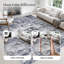 Tapis gris moderne et abstrait lavable, tapis doux antidérapant à faible épaisseur pour le salon et la chambre à coucher