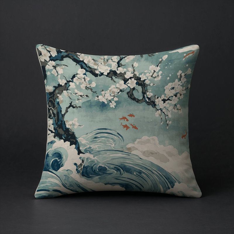Coussin décoratif intérieur / extérieur gris Modern Modern, Floral gris 31, Carré 20 po