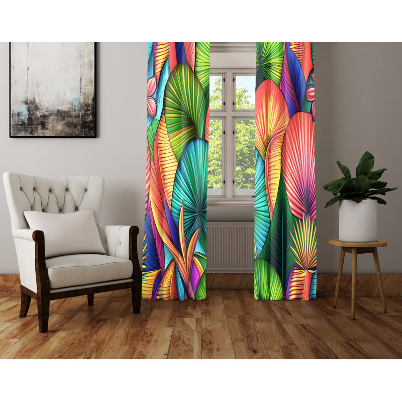 Paire de rideaux semi-transparents en polyester Danyia, L 20 po x L 82 po