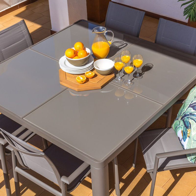 Samuel Square Metal Outdoor Dining Table , 140cm cm W 140cm cm D