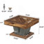 Table basse carrée 31,5 po - Table de chevet moderne en bois rustique pour le salon avec base entrecroisée, table d'appoint industrielle, brun rustique et noir