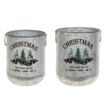 2/Set, Cut & Carry Christmas Metal Buckets
