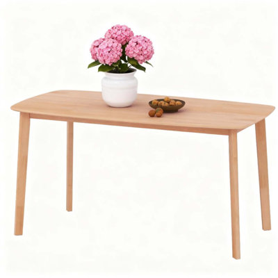 Rustic Solid Wood Dining Table for 6-7, Spacious and Durable with Elegant Wood-Effect Top(Table Only)