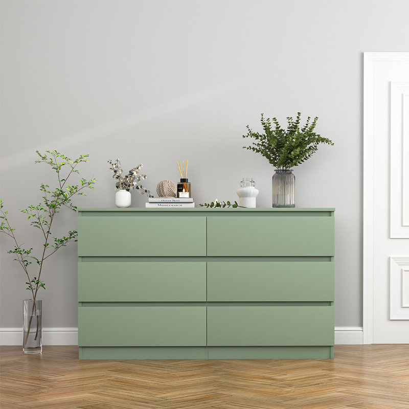 Commode double 6 tiroirs, Vert