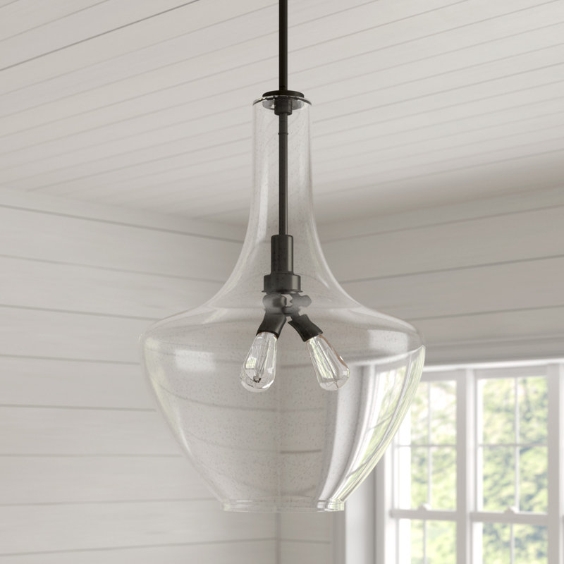 Luminaire suspendu unique à 3 lumières Moten, Bronze vieilli