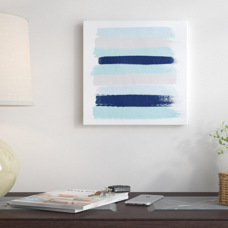 « riley rayures », reproduction sur toile, H 26 po x l 26 po x P 1,5 po, Toile avec cadre noir
