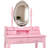 Pink Princess Vanity Desk Set with Mirror & Cushioned Stool,Light Modes,4-Drawer Wooden Makeup Vanity Table for Bedroom, Dressing Table with Ample Storage-1622353466