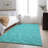 Premium Machine Washable Cerrito AMF514 Teal Rug-103832352