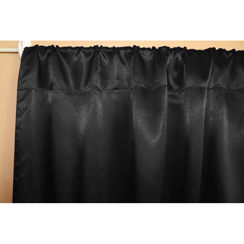 Panneau de rideau semi-transparent en polyester Dafni, L 58 po x L 120 po, Noir