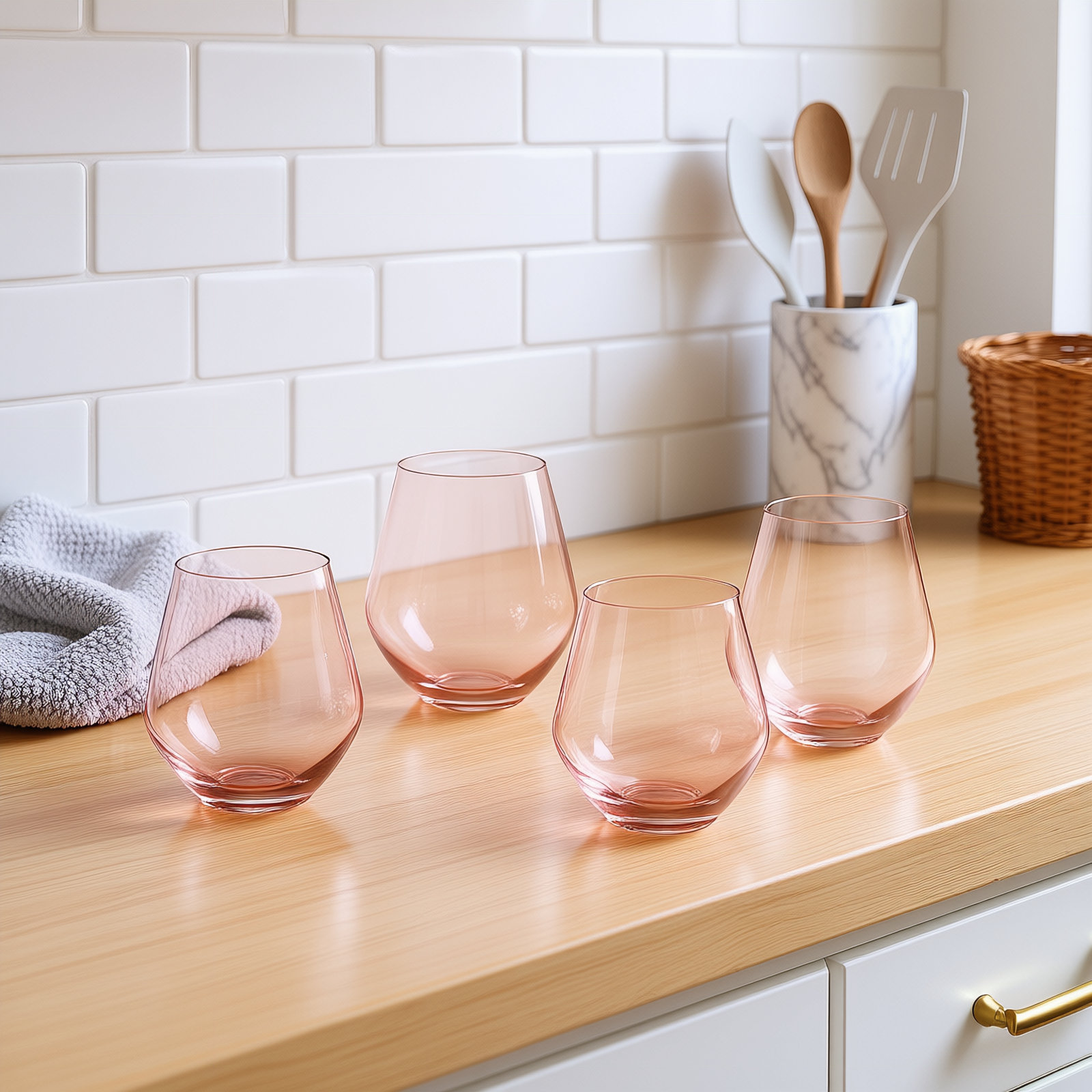 Meridian Stemless Wine 18Oz, Blush