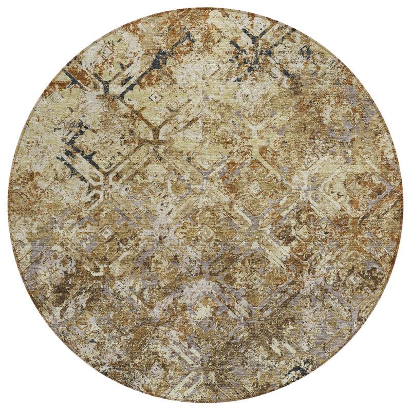 Tapis rond beige 8 po