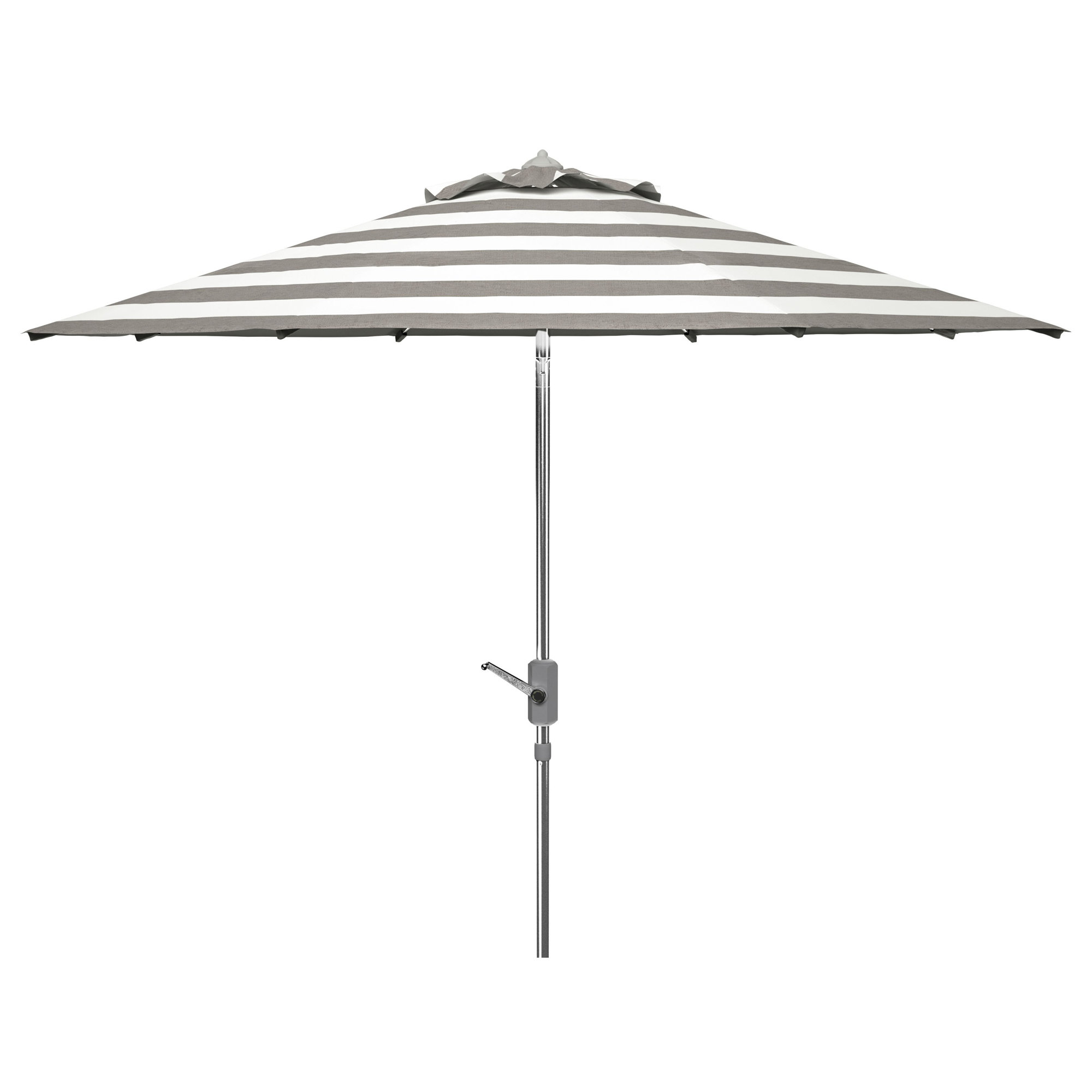 100.79'' Outdoor Umbrella, Gray/White, Chrome