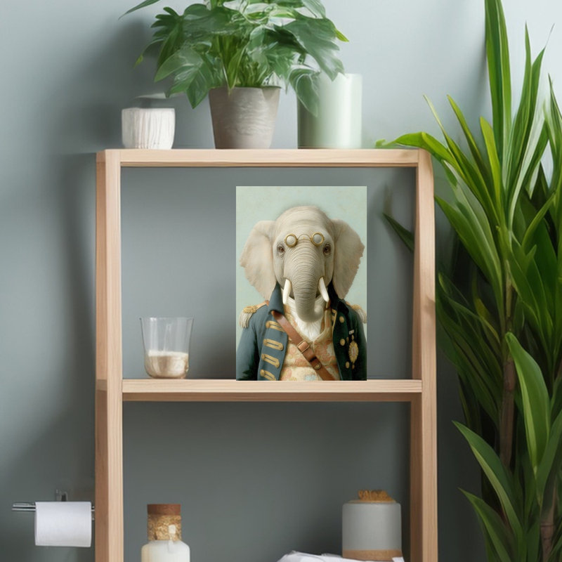 Art mural, éléphant de marine, éléphant contemporain, 18" H x 12" W