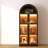 71” Arched Storage Curio Cabinet With Glass Doors, 3-Tier Led Display Cabinet For Collectibles-1803419218