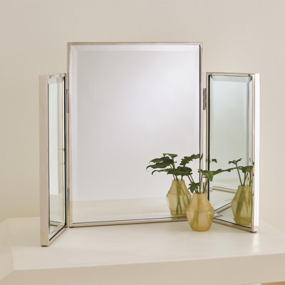 Miroir de salle de bain à trois volets nickel