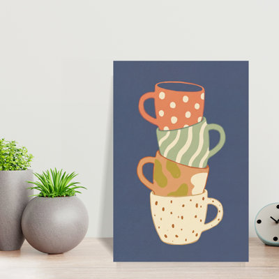 Cozy Stacked Mugs by Andreas Magnusson - Wrapped Canvas Print