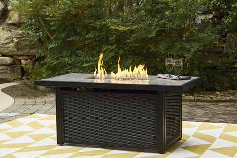 Danny Rectangle Aluminum Smokeless Fire Pit Table with Lid