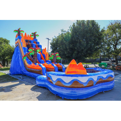 JumpOrange 19' Oasis Commercial Grade Water Slide with Detachable Deep Pool