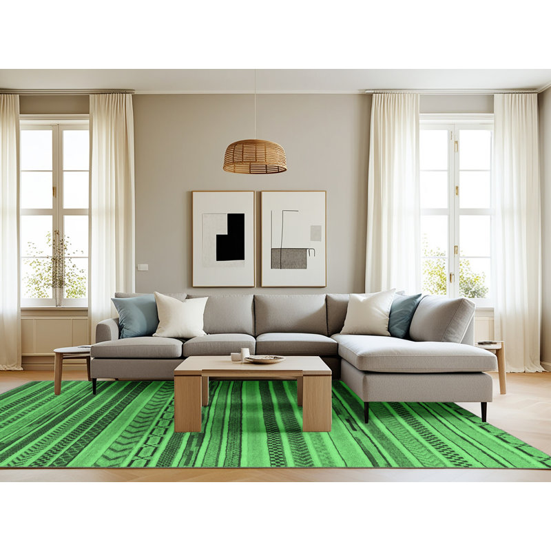 Kemari Washable Geometric Indoor Rug, Rectangle 8' x 12'