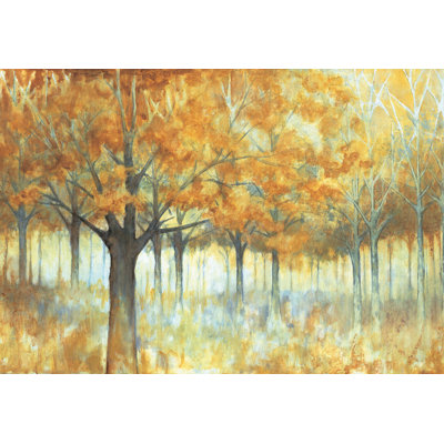Yellow Trees In The Forest - Wrapped Canvas Art Prints
