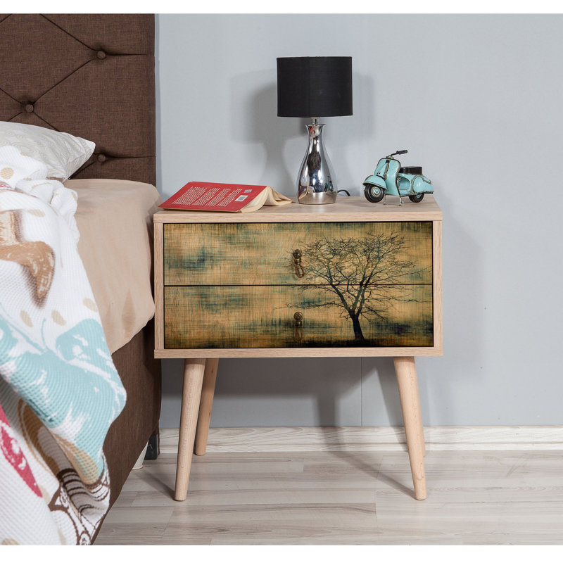 Joanna 60cm W Manufactured Wood Bedside Table