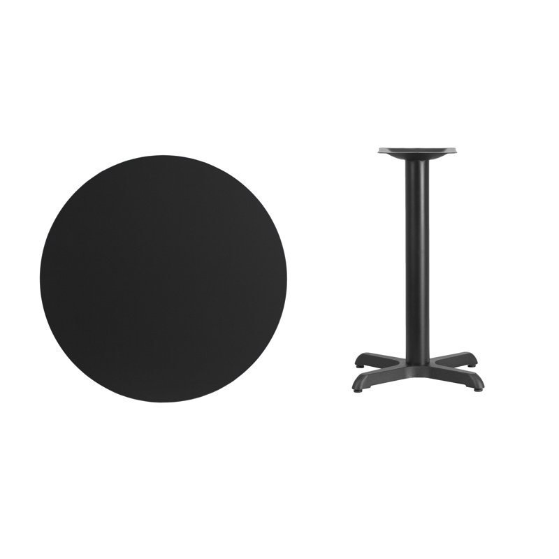 Plateau de table rond en stratifié Carrus, H 31,13 po x l 30 po x P 30 po, Noir