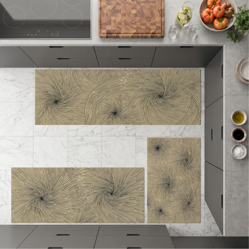 Palm Leaf Non-Slip Washable Kitchen Mats