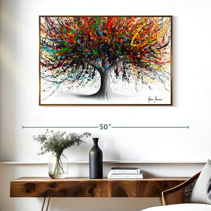 Arbre Festival, Cadre flottant doré, 40 po x 27 po