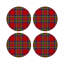 Christmas Tartan Red Vegan Leather Round Pebble Placemat-1720614205
