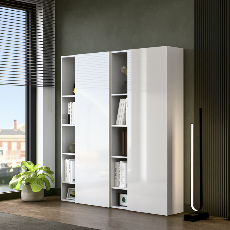 Helsinki 182cm H x 166cm W Bookcase, White