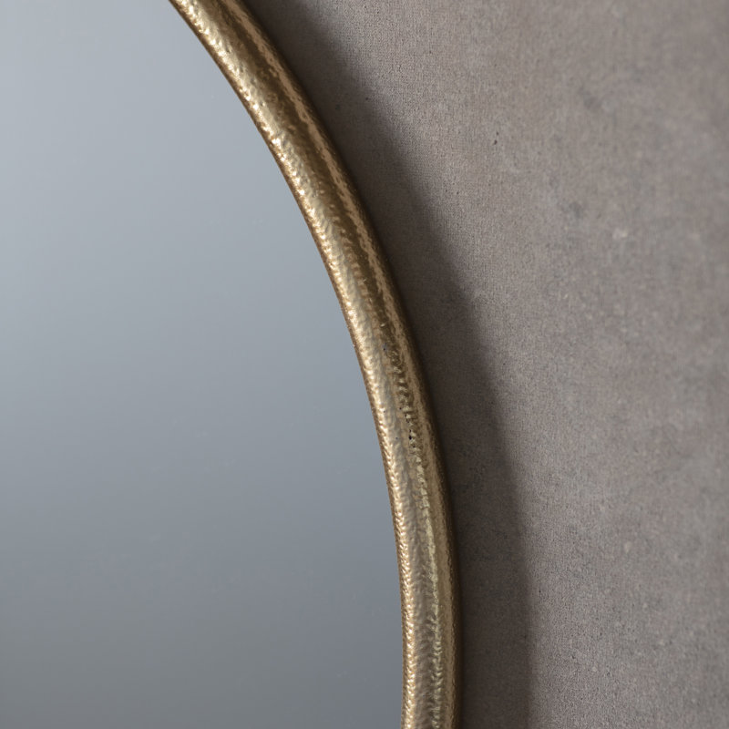 Aahil Metal Flat Wall Mirror, Gold