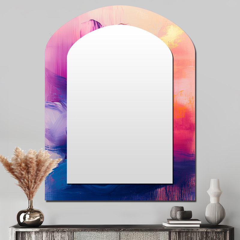 Miroir mural asymétrique doré et doré, 43 po x 33 po